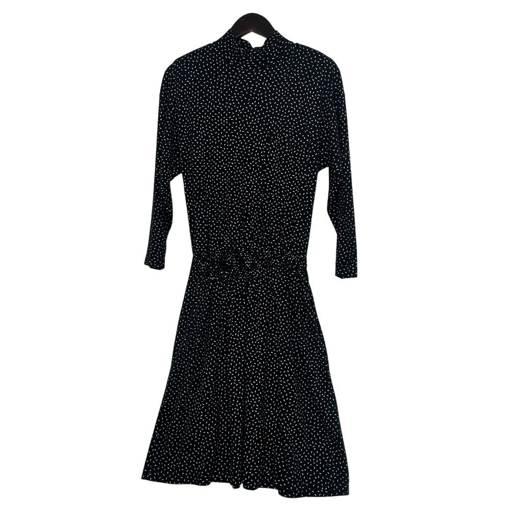 Vintage 90s Forenza Black White Blouson Mockneck T-Shirt Dress M Streetwear